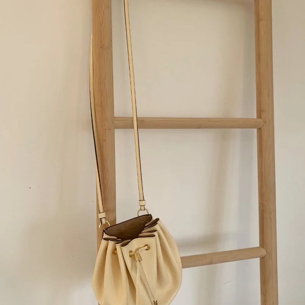 Ulla Johnson Women's Paloma Cream Ruched Leather Crossbody Bag - Picture 3 of 5